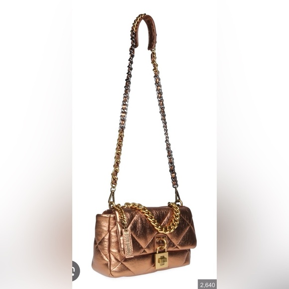 Handbags - Steve Madden Terra Quilted Bronze Chain Strap Women's Bag